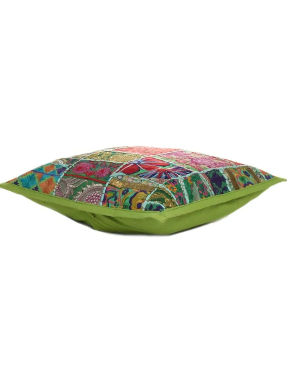 Oussum Cushion Cover Cotton Patchwork Square Green Pillow Case Set Of 1